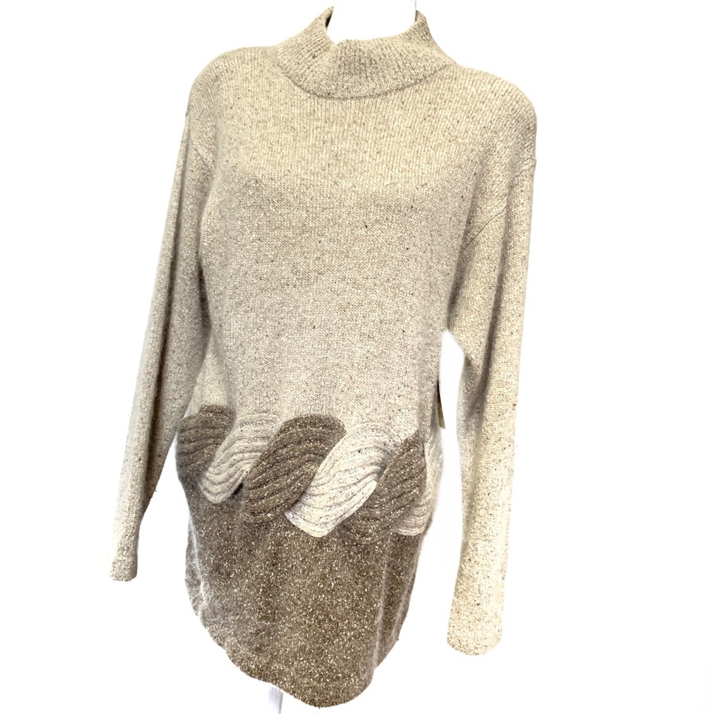 NWT Segue Vintage Wool Taupe Oversized Sweater Beige Size Medium